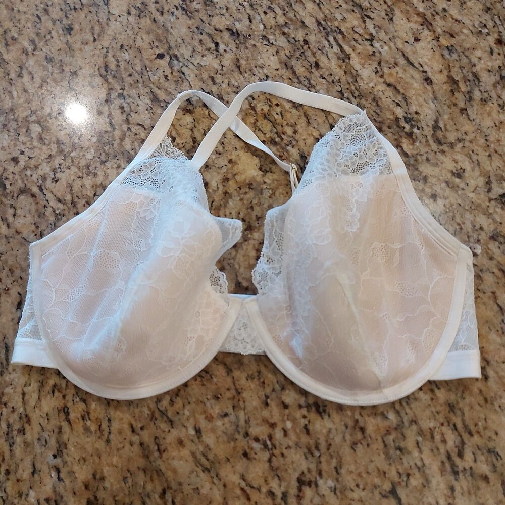 SOMA Lightest Lift Lace Plunge Bra Cream/Ivory UW Size 36DDD NWOT Adj Strap